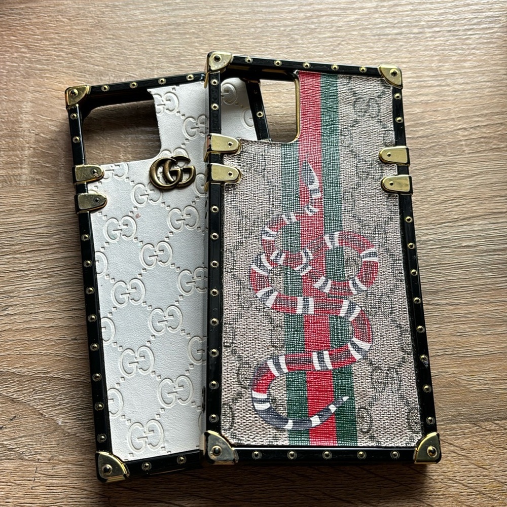 Designer Snake Print Phone Case - Black and White